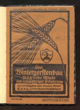 Über Wintergerstenbau : nützliche Winke aus langjähriger Erfahrung