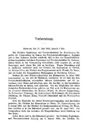 Vorberatung