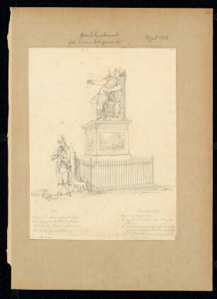 Grabmal für einen Bürgermeister Monatskonkurrenz April 1828: Perspektivische Ansicht; Erläuterungstext