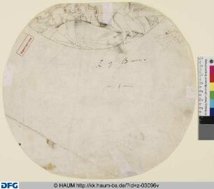 Bärtige Männer am Tisch (Fragment eines Abendmahls?); Flügel