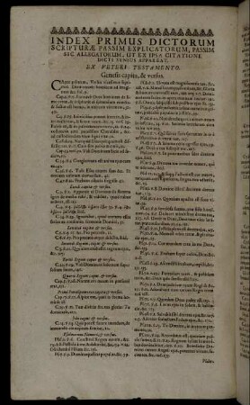Index Primus Dictorum Scripturæ Passim Explicatorum, Pssim Sic Allegatorum, Ut Ex Ipsa Citatione Dicti Sensus Appareat.