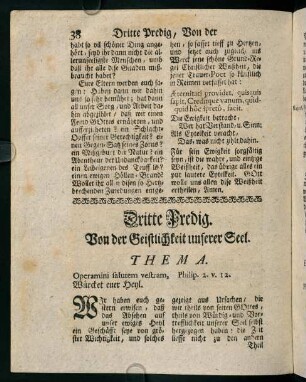 38-54, Dritte Predig. Von der Geistlichkeit unserer Seel