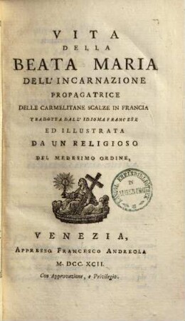 Vita della beata Maria dell'incarnazione