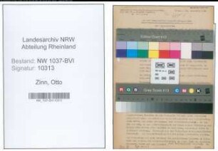 Entnazifizierung Otto Zinn , geb. 01.09.1906 ()