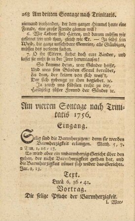 Am vierten Sontage nach Trinitatis 1756