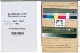Entnazifizierung Walter Boecking , geb. 06.09.1904 ()