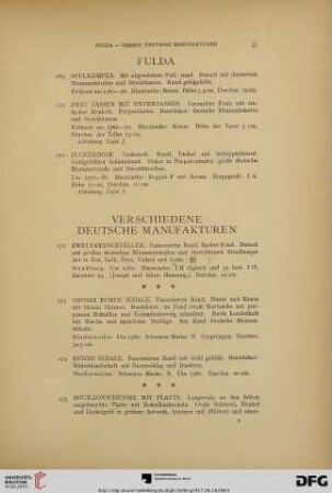 Verschiedene deutsche Manufakturen, Außerdeutsche Manufakturen (Nr. 172-182)