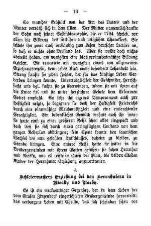 4. Schleiermachers Erziehung bei den Herrnhutern in Niesky und Barby