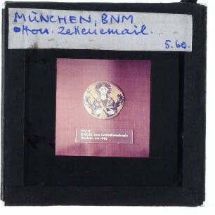 Medaillon mit einem Erzengel, Zellenschmelz