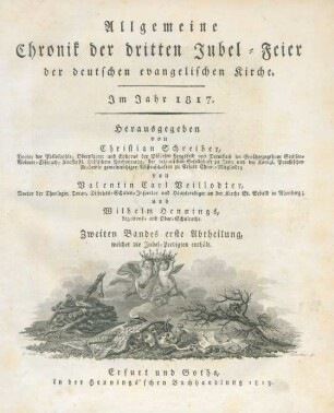 Bd. 2, Abth. 1: welcher die Jubel-Predigten enthält : nebst einigen Nachrichten von dieser Feier in auswärtigen Ländern