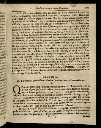 597-603, Sectio II. De prerogatione jurisdictionis alterius Nobilium Imperii immediatorum.
