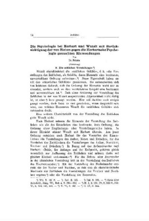 Die Psychologie bei Herbart und Wundt mit Berücksichtigung der von Ziehen gegen die Herbartsche Psychologie gemachten Einwendungen : (Fortsetzung)