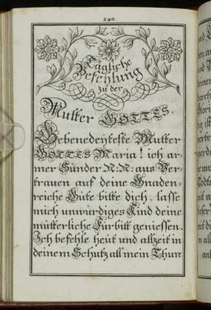 Tägliche Besehlung zu der Mutter Gottes. - Für alle Abgestorbenen.