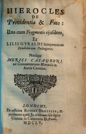 De providentia et fato