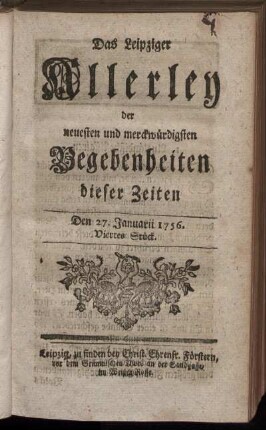 Den 27. Januarii 1756. Viertes Stück.
