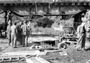 Talmühle (Calw): Nagoldbrücke 1560 Baustelleninspektion