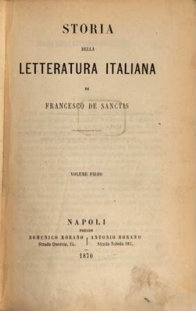 Storia della letteratura italiana, 1
