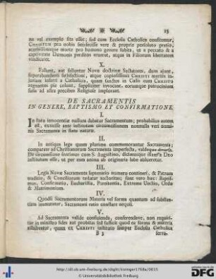 De Sacramentis In Genere, Baptismo Et Confirmatione