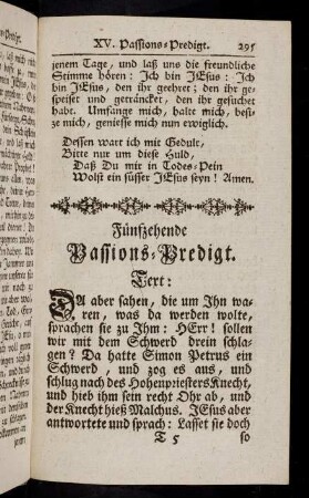 295-326, Fünfzehende Passions-Predigt