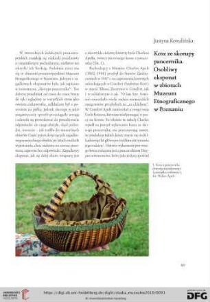 24: Kosz ze skorupy pancernika : osobliwy eksponat w zbiorach Muzeum Etnograficznego w Poznaniu