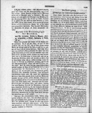 Sprach- und Sittenanzeiger der Deutschen / von Th[eodor] Heinsius. - Berlin : Maurer, 1817