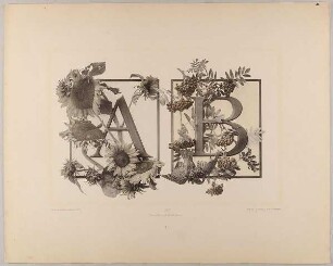 I. Initiale A B mit Sonnenblumen - Eberesche mit Vogel