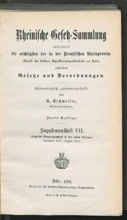 Supplementheft, 7 = Supplement 10 der 1. Auflage: November 1891 - August 1893
