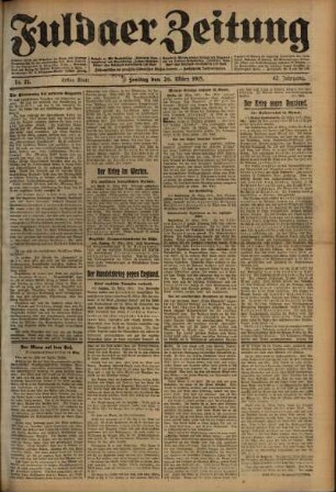 Erste Ausgabe vom Freitag, den 26. März 1915.