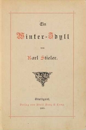 Ein Winter-Idyll von Karl Stieler
