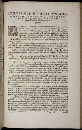 Pontificii Nuncii Commemoratio Ad Ducem Johannem Fridericum Saxoniae, Sacri Romani Imperii Electorem de habendo Concilio generali.