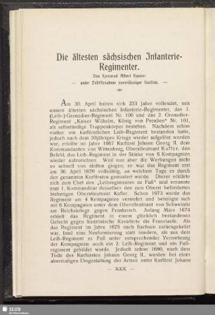 Die ältesten sächsischen Infanterie-Regimenter