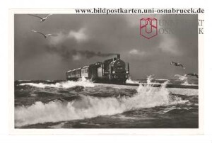 Insel Sylt - D-Zug im Sturm auf dem Hindenburgdamm