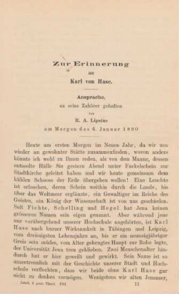 161-166 Zur Erinnerung an Karl von Hase
