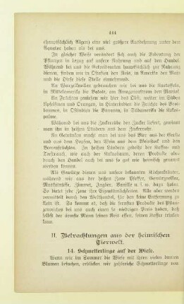 II. Betrachtungen aus der heimischen Tierwelt