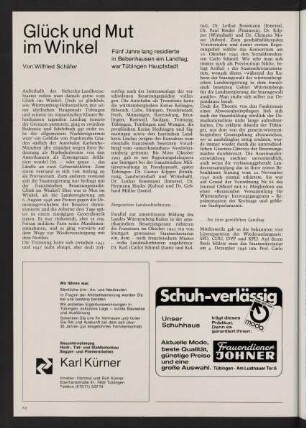 62-64, Glück und Mut im Winkel