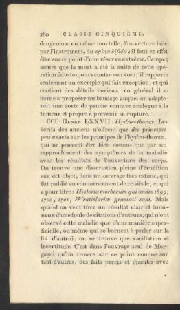 CCI. Genre LXXVII. Hydro-thorax