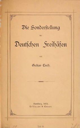 Die Sonderstellung der Deutschen Freihäfen
