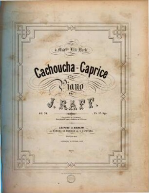 Cachoucha-Caprice : pour piano ; op. 79