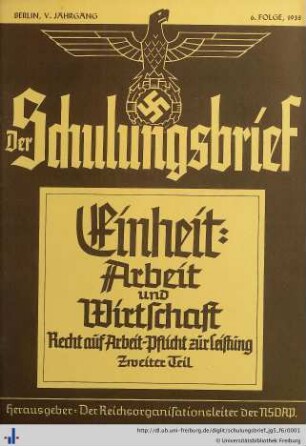V. Jahrgang, Folge 6: Der Schulungsbrief