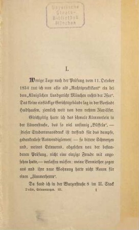 Erinnerungen, 3. Die letzten Münchener Jahre (1854 - 1863)