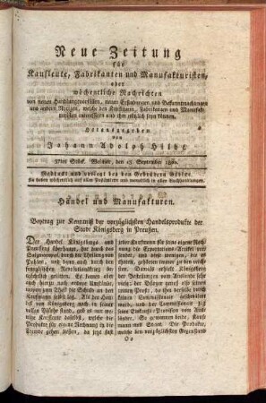 37tes Stück. Weimar, den 13. September 1800.