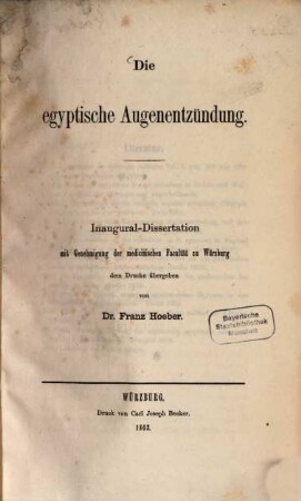 Die egyptische Augenentzündung