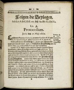 Folgen die Beylagen.