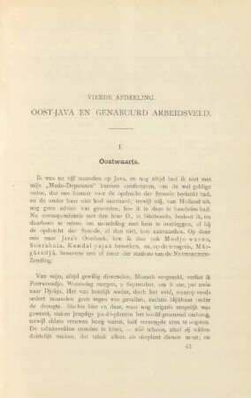 Vierde afdeeling. Oost-Java en genabuurd arbeidsveld