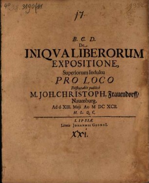 De iniqua liberorum expositione