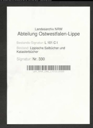 Salbuch der Stadt Lemgo von 1861, Bd. 8