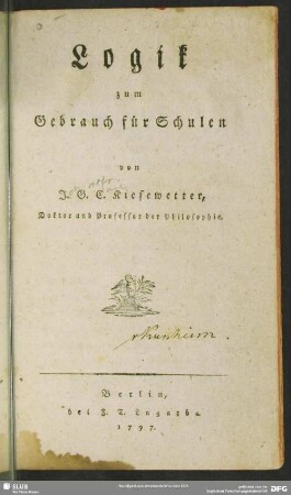Logik zum Gebrauch für Schulen