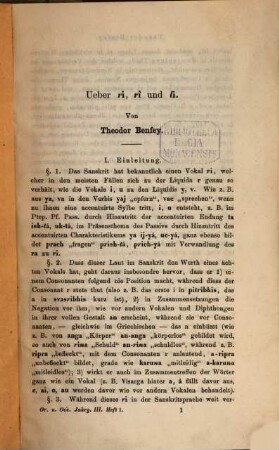 Orient und Occident insbesondere in ihren gegenseitigen Beziehungen : Forschungen u. Mittheilungen. 3,1/3. 1864/66