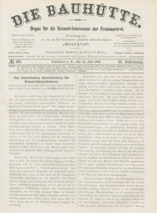 No. 30. Frankfurt a. M., den 25. Juli 1908. 51. Jahrgang.
