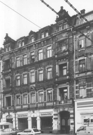 Dresden-Neustadt, Königsbrücker Straße 64. Wohnhaus mit Laden (1891). Straßenansicht